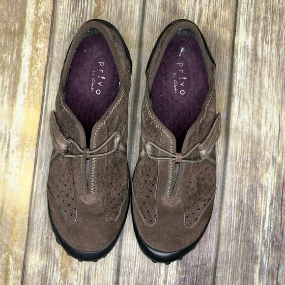 Clarks Privo Tequini Slip-on Brown Leather Gorpcore Outdoor Loafer Womens Sz 6.5 - Picture 6 of 8